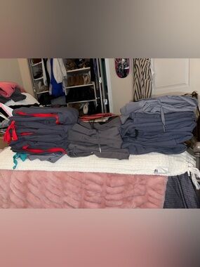 Gray Athletic Scrub Tops - Stack of Professional Workwear